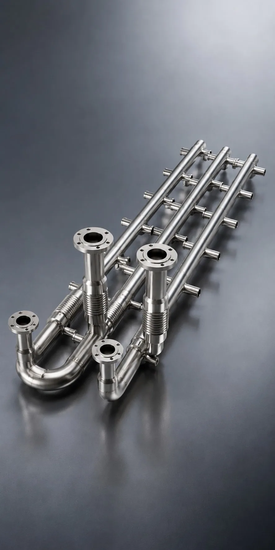 Technical render of prefabricated cooling pipe modules