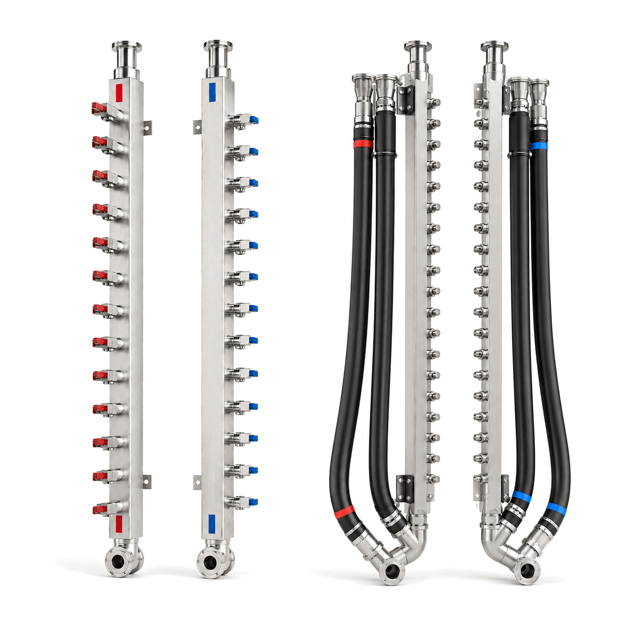 Transparent cutout of stainless liquid cooling manifold packages