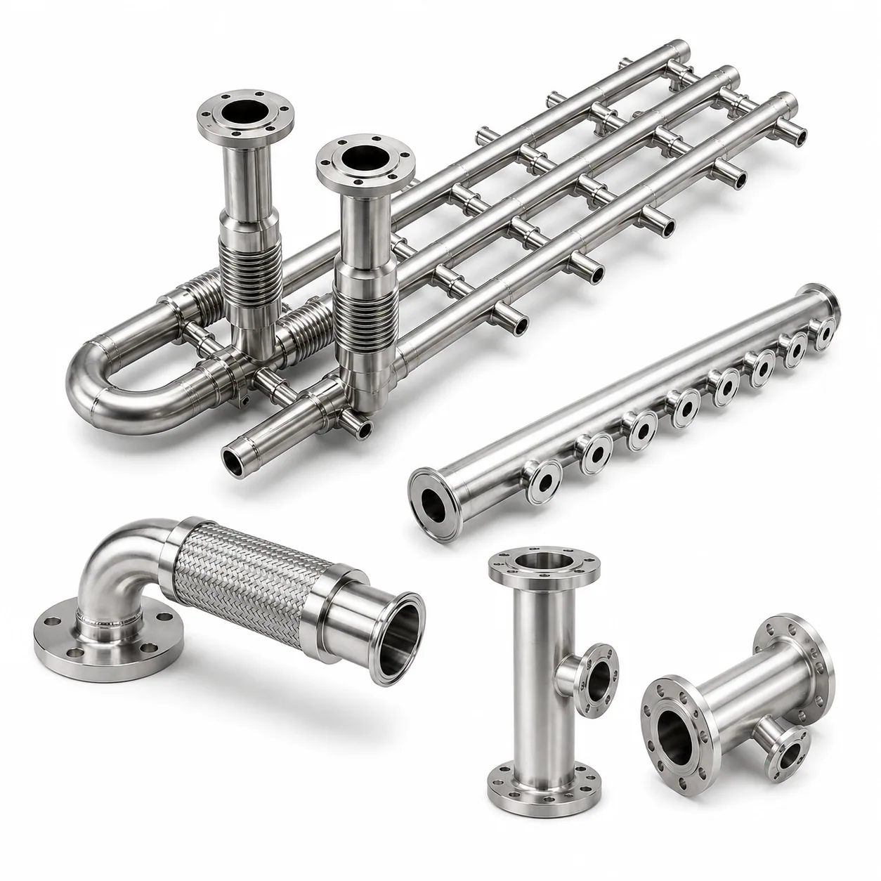 Prefabricated stainless cooling pipe spool