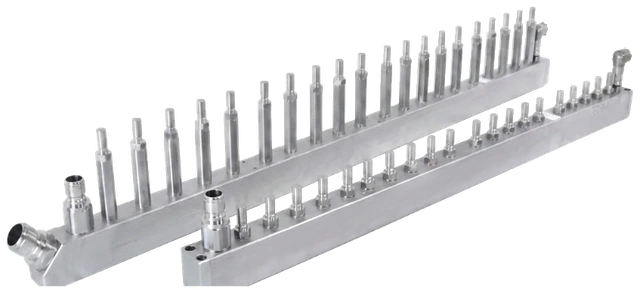 distribution riser pair stainless manifold assembly