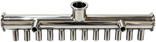 distribution round header stainless manifold assembly