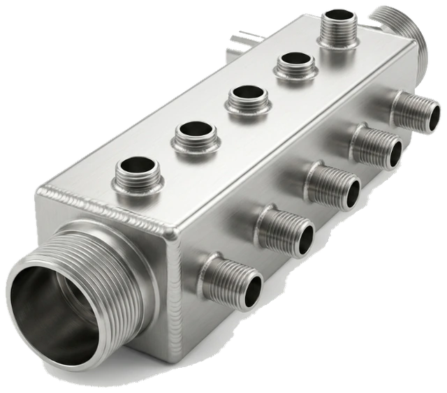 distribution threaded stainless manifold assembly